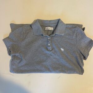 Abercrombie & Fitch Light Gray Polo Shirt